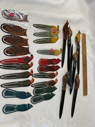 Large Lot Of Bird Novelty Bookmarks And Letter Openers All New