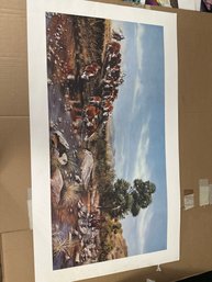 Limited Edition Pat Baker Offset Lithograph North Fork Crossing 40x23