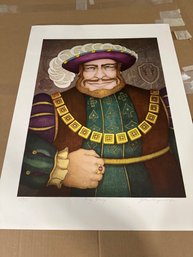 22x29 John Longendorfer, King Henry, Signed And Numbered Lithograph Print