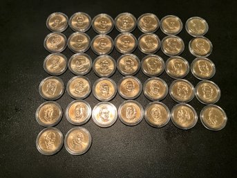 Large Lot Of 37 Presidential Dollar Coins  Uncirculated US Coins