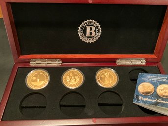 JFK 100th Anniversary Proof Coin Collection Bradford Exchange Display Case With 3 Coins And CIA