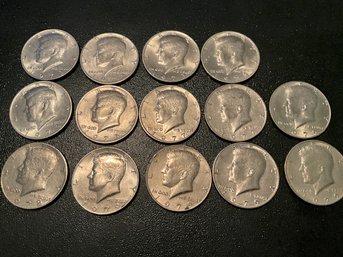 14 Vintage Kennedy Half Dollars - US Coins - 6 1973 2 1977 1 1978 5 1979
