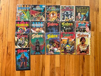 Lot Of 16 Vintage Comics Eclipse Comic Books Sabre 1 - 5 7 8 11 12 Sun Runners Axel See Photos