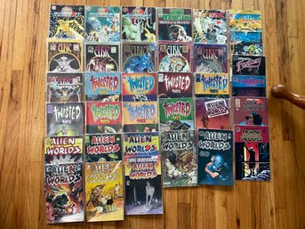 Lot Of 34 Vintage PC Pacific Comics Twisted Tales 1 - 8 Sun Runners 1 2 3 Erlic 1 - 6 Alien World And More