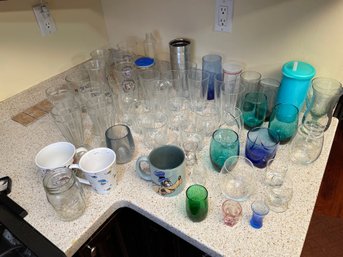 Lot Of Over 50 Glasses And A Few Cups