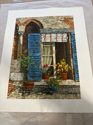 Viktor Shvaiko, Windows Of Italy Canv Deluxe 16 X 12 Hand Signed Enhanced And Numbered Serigraph On Canvas