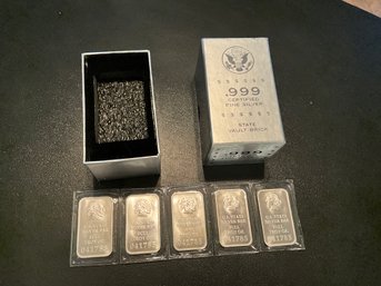 US State Vault Brick NJ 5 1  Oz .999 Silver Bars Sealed