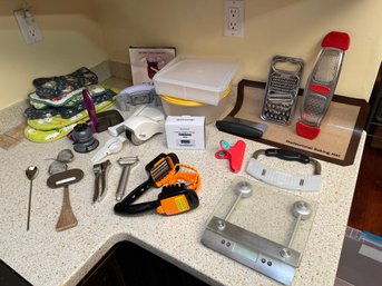Lot Of Kitchen Tools, Food Scale, Choppers, Graters, Lid Openers, Digital Timer
