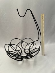 Powdercoated Black Aluminum Fruit Basket With Banana Hook