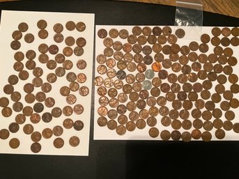 Large Lot Of 210 Wheat Pennies Assorted Years