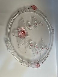 Mikasa Vintage Crystal Cherry Blossom Time Cake Serving Dish