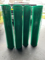 4 Rolls Of 40 Inch High Green Plastic Fence In Great Shape  Over 150 Ft Good For Any Garden