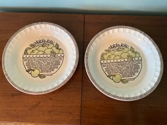 2 Vintage Royal China Jeanette Deep Dish Apple Pie