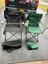 Two Folding Outdoor Chairs With Cases Great For Any Use In Excellent Condition