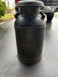 25 Inch High Manchester Farms NYC  Weissglass Heavy Milk Can In Great Condition Would Look Good Inside Or Out