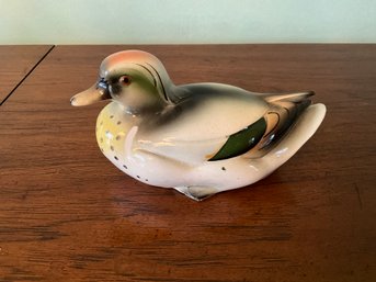 Vintage Green Wing Tail Hand-painted Duck C-6496