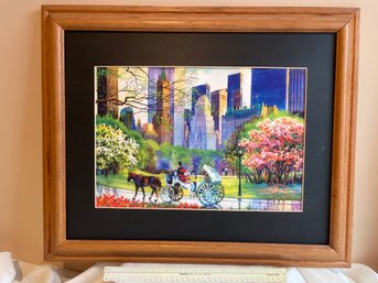 23x19 Brilliant Print Of NYC Central Park In Spring, Wooden Frame