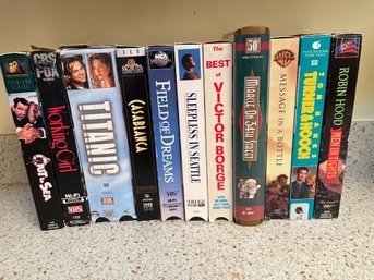 11 VHS Movies Titanic Casablanca Robin Hood Men In Tight And More