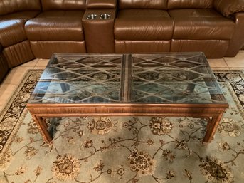 1970s Bamboo Woven Cocktail Table Coffee Table