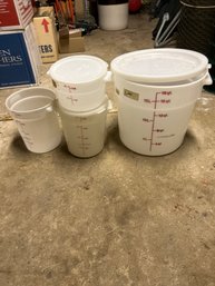 Lot Of Hard Plastic Liquid Buckets