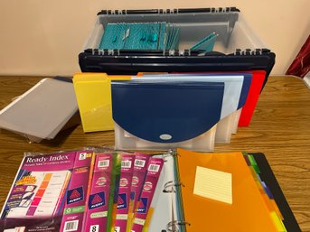 Large Lot Of Office Supplies: Pendaflex Folders, New And Used Tab Inserts, Plastic Pocket Folders & File Boxes