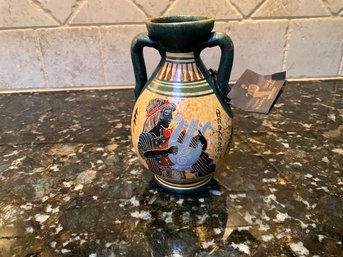 Vintage Hand Painted Greek Amphora Hand Made In Greece