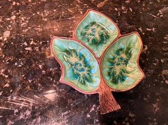 Pretty 70s Treasure Craft 3-bowl Snack Dish