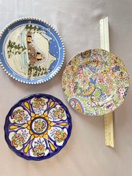 Lot Of 3 Vintage Plates:  6 Inch Kohler Biel,  6 Inch Mexican Hand Painted, 6 Inch Royal Tara Ireland Plate