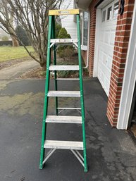 6 Ft Step Ladder Model 592-61 Davidson Fiberglass In Great Condition