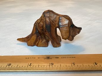 Small Vintage Hand Carved Dog Figurine