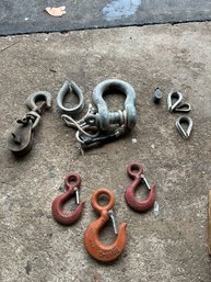 3 Crosby Latch Hooks With Safety And Large Shackle