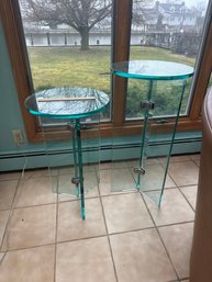 36 And 30 Inch Glass Pedestal Stands For Art Plants Sculptures