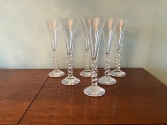 Set Of. 6 Millennium Crystal Champagne Glasses