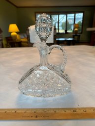 Vintage Cut Glass Decanter With Stopper