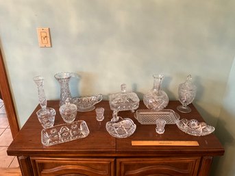 Beautiful Large Lot Of Assorted Vintage Cut Glass Crystal