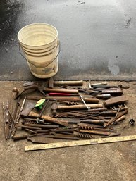 Bucket Of Vintage Hand Tools,files,drills,hammers,wrenches Chisels Cool Stuff