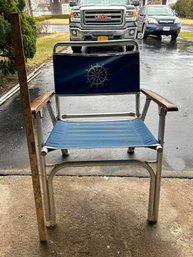 Old School Folding Aluminum Captain's Chair In Great Shape