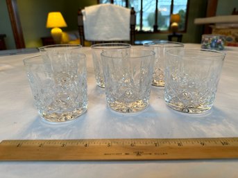 Set Of 6 Waterford Lismore Diamond Double Old-fashioned Crystal Stemware