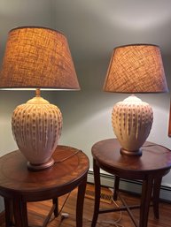 Set Of 2 Large High-end Mid Century Modern Ceramic 32 Inch Table Lamps Three-way