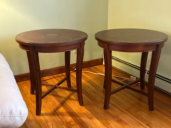 Set Of 2 24 Inch Fortune Furniture Company Round End Table Made In Vietnam 25 In Tall