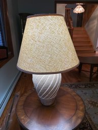 Vintage Wood And Ceramic Casual 29 Inch Lamp Company 1982 Table Lamp