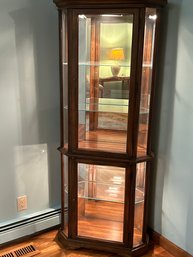 Butler Specialty Company Mirrored Curio Cabinet 2 Doors Dual Light 5 Shelves