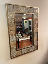 Ornate Wall Mirror Glass Is 27' X 15', Frame Is 38' X 26'