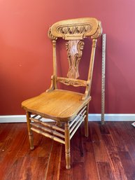 Ornate Carved Wood Chair  41' H  X  17' W  X  17' D