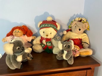 Vintage Cabbage Patch Doll Large Pillow Dog And Stuffed Animals Teddy Bears Plush - See All Photos