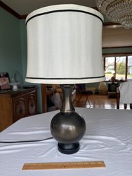 21 Inch Stiffle Mid Century Modern Bronze Orb Table Lamp With Original Shade