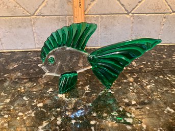 Vintage Glass Angel Fish Figurine