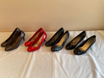 4 Pairs Comfort Plus High Heel Women's Dess Shoes Size 7