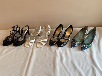 4 Pairs Women's Opened Toe And Dress Shoes And Pumps Size 7