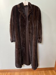 Vintage Full Length Fully Lined Belted Fred The Furrier Fault Vault Made In Germany Size S- M